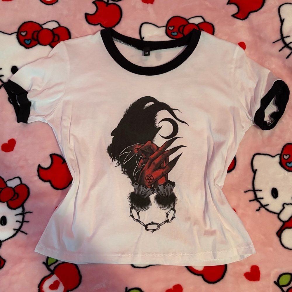 Raven Devil Hands Crop Top Size M